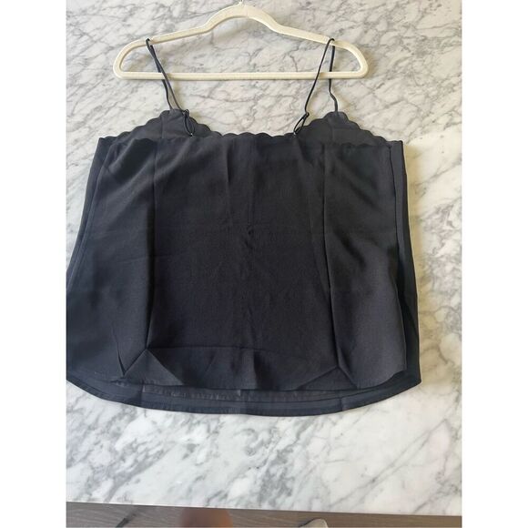 NWT J.Crew Cami with Scalloped Trim Black Size 12 - Picture 5 of 5